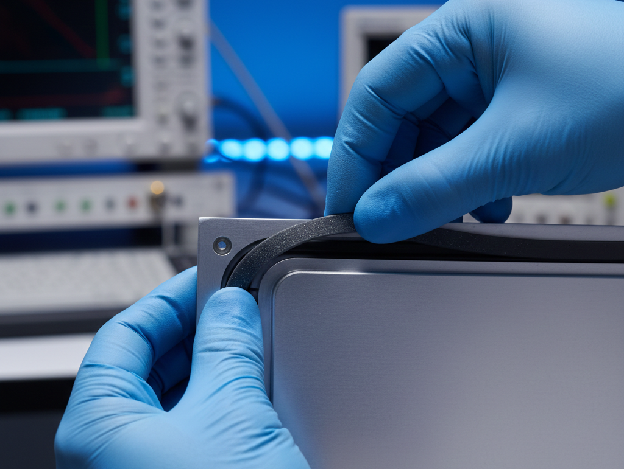 EMI shielding techniques including grounding, filtering, and RF absorber foam installation